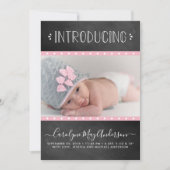 Moderne Chalkboard Geburtsankündigung Ankündigung (Vorderseite)