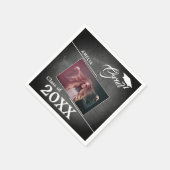 Moderne Chalkboard Graduate Foto Graduate Party Serviette (Ecke)