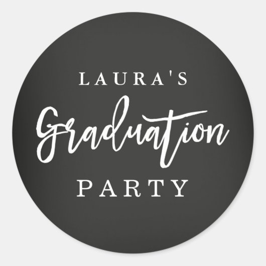 Moderne Chalkboard Graduierungsparty Sticker (Vorderseite)