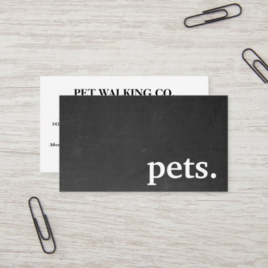 Moderne Chalkboard-Haustiere. Loyalität Visitenkarte (Vorderseite/Rückseite Beispiel)