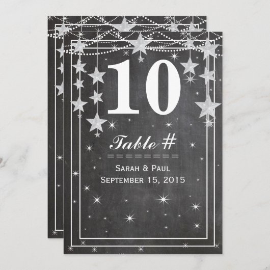 Moderne Chalkboard Hochzeitstisch Nr. Einladung (Vorne/Hinten)