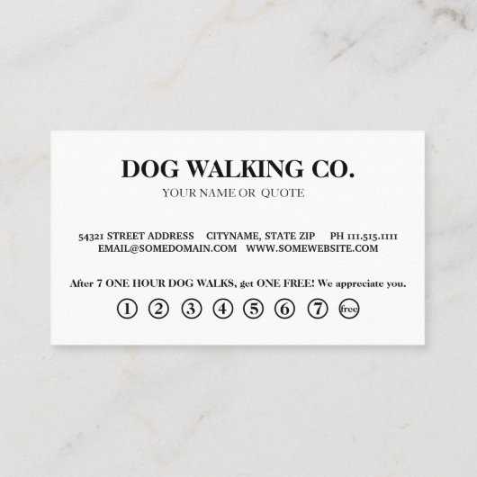 Moderne Chalkboard-Hunde. Loyalität Visitenkarte (Rückseite)