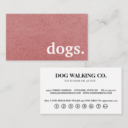 Moderne Chalkboard-Hunde. Loyalität Visitenkarte (Vorne/Hinten)