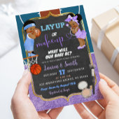 Moderne Chalkboard-Layup oder Makeup Gender Reveal Einladung
