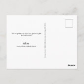 Moderne Chalkboard-Liebe Dank Baby Foto Collage Postkarte (Rückseite)