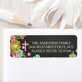 Moderne Chalkboard-Rücksendeadresse mit Blumenkreu (Insitu)