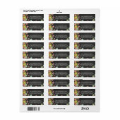 Moderne Chalkboard-Rücksendeadresse mit Blumenkreu (Vorne)