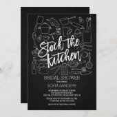 Moderne Chalkboard Stock die Küchendusche einladen Einladung (Vorne/Hinten)