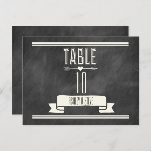 MODERNE CHALKBOARD-TISCHNUMMERN POSTKARTE (Vorne/Hinten)