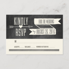 MODERNE CHALKBOARD-WEDD-ANTWORTKARTE RSVP KARTE