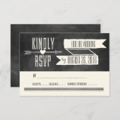 MODERNE CHALKBOARD-WEDD-ANTWORTKARTE RSVP KARTE (Vorne/Hinten)
