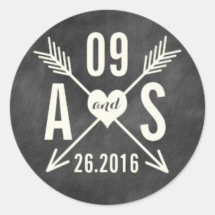 MODERNE CHALKBOARD WEDD RUNDER AUFKLEBER