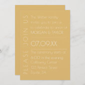 Moderne Champagne Tonal Wedding Einladung (Vorne/Hinten)