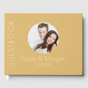 Moderne Champagne Tonal Wedding Gästebuch