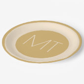 Moderne Champagne Tonal Wedding Pappteller (Schrägansicht)