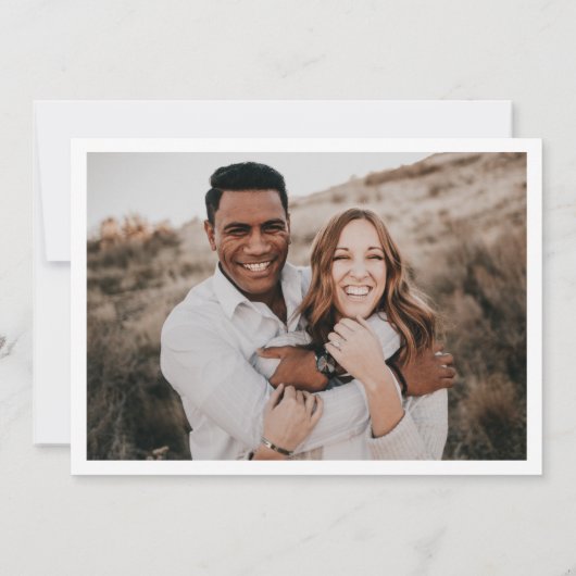 Moderne Champagner Gold Foto Hochzeit Einladung (Rückseite)