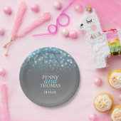 Moderne Champagner-Schaumblase auf Papier Pappteller (Party)