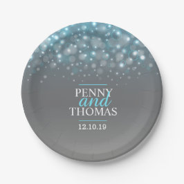 Moderne Champagner-Schaumblase auf Papier Pappteller