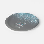 Moderne Champagner-Schaumblase auf Papier Pappteller (Schrägansicht)