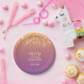 Moderne Champagner-Schaumblase auf Papier Pappteller (Party)