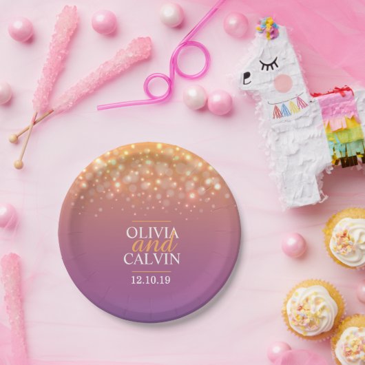 Moderne Champagner-Schaumblase auf Papier Pappteller (Party)