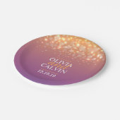 Moderne Champagner-Schaumblase auf Papier Pappteller (Schrägansicht)