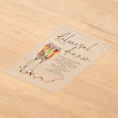 Moderne Champagner-Skript Hochzeitsprobe-Dinner Acryleinladungen (Ablage )