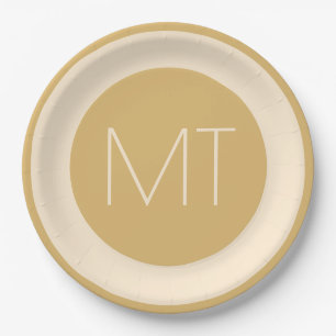 Moderne Champagner-Ton-Hochzeit Pappteller