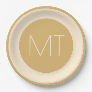 Moderne Champagner-Ton-Hochzeit Pappteller
