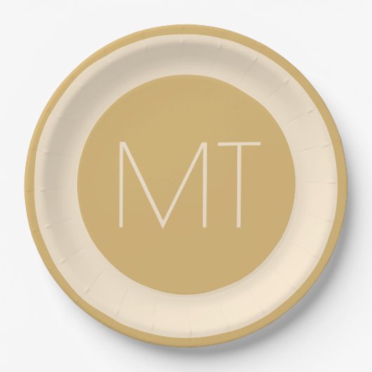Moderne Champagner-Ton-Hochzeit Pappteller (Vorderseite)