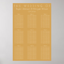 Moderne Champagner Tonal Hochzeitskarte Poster