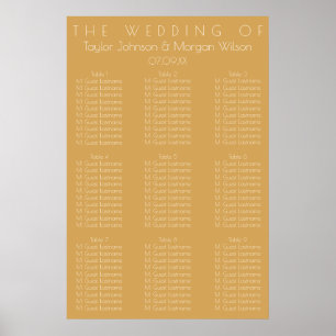 Moderne Champagner Tonal Hochzeitskarte Poster