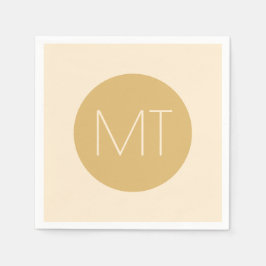 Moderne Champagner Tonal Initials Wedding Serviette