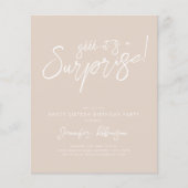 Moderne Champagner Überraschung Sweet 16 Einladung (Vorderseite)