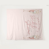 Moderne Champagnerflöten mit schicker Kalligrafie Wandteppich (Vorderseite (Horizontal))