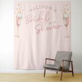 Moderne Champagnerflöten mit schicker Kalligrafie Wandteppich (Beispiel)