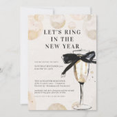 Moderne Champagnergläser Silvesterparty Einladung (Vorderseite)