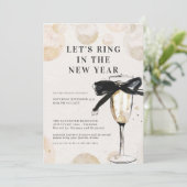 Moderne Champagnergläser Silvesterparty Einladung (Stehend Vorderseite)
