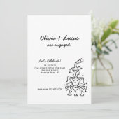 Moderne Champagnertower Einladung (Stehend Vorderseite)