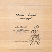 Moderne Champagnertower Einladung (Vorderseite)