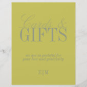 Moderne Chartreuse-Karten und Geschenke Hochzeitss (Vorderseite)