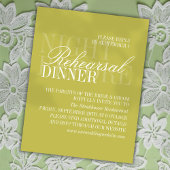 Moderne Chartreuse-Schrift Hochzeitsprobe Begleitkarte