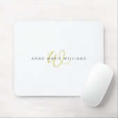Moderne Chartreuse-Script-Monogramm Mousepad (Mit Mouse)
