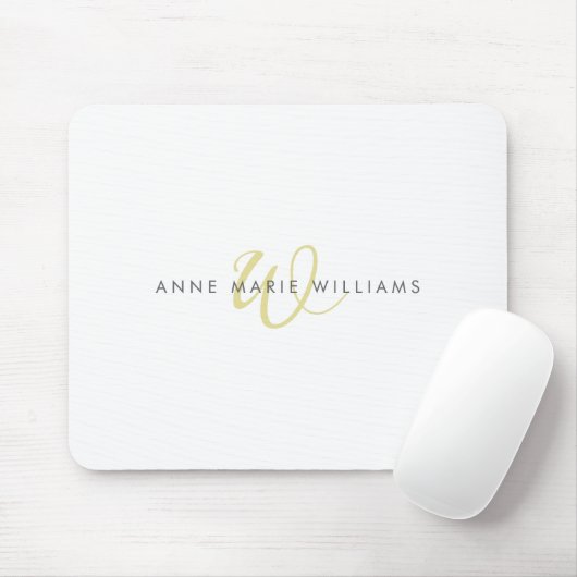 Moderne Chartreuse-Script-Monogramm Mousepad (Mit Mouse)