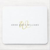 Moderne Chartreuse-Script-Monogramm Mousepad (Vorne)