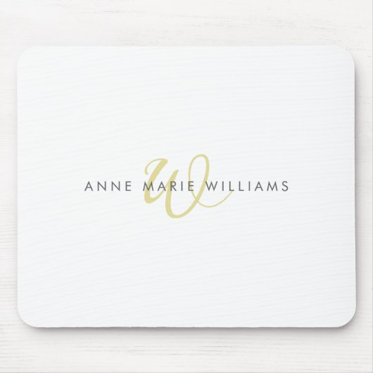 Moderne Chartreuse-Script-Monogramm Mousepad (Vorne)