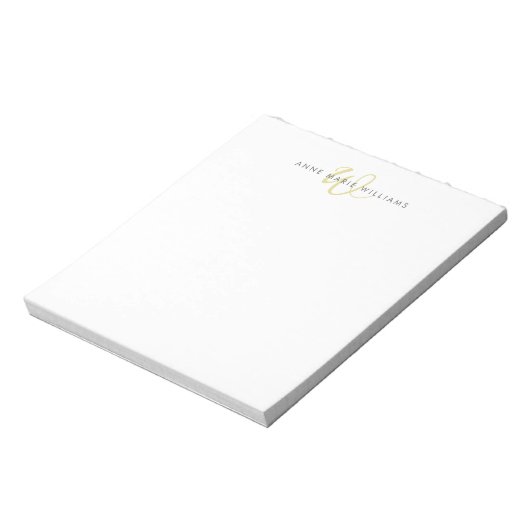 Moderne Chartreuse-Script-Monogramm Notizblock (Rotiert)