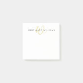 Moderne Chartreuse-Script-Monogramm Post-it Klebezettel (Vorderseite)