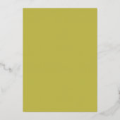 Moderne Chartreuse-Skriptformale Hochzeit Folieneinladung (Rückseite)