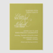 Moderne Chartreuse-Skriptformale Hochzeit Pergament Einladungen (Vorderseite)